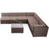 Zahradní rohová sedací souprava Kansas Maxi - Brown