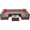 Zahradní rohová sedací souprava Kansas Maxi - Brown