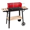 17485 1 zahradni gril s bocnimi policemi a kolecky 93x42x84 cm