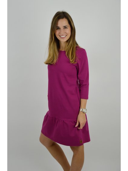 Šaty ELEONORA 3/4 rukáv Vínové