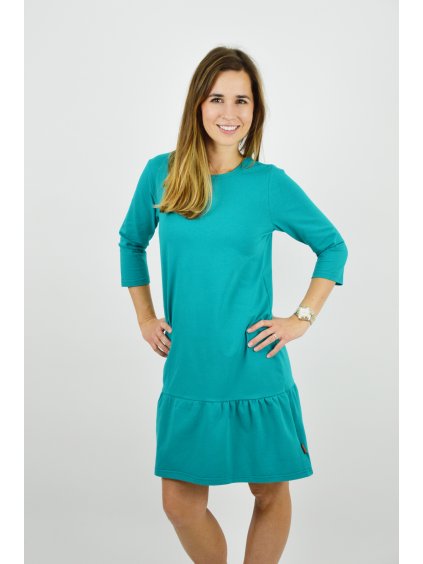Šaty ELEONORA 3/4 rukáv Smaragdové