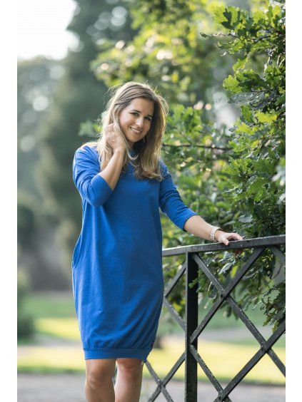 Šaty PAMELA královská modrá  - výběr rukávu