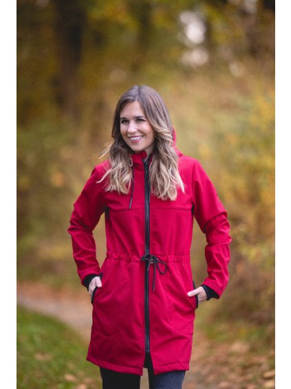 Parka červená tmavá kombi