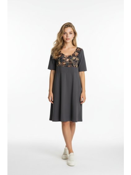 Šaty VIVIEN 3/4 - zlaté listy vel. 42