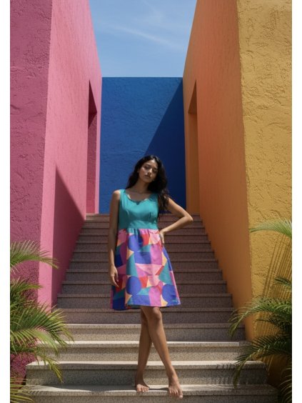 Šaty VIVIEN tílko geometrie vel. 40