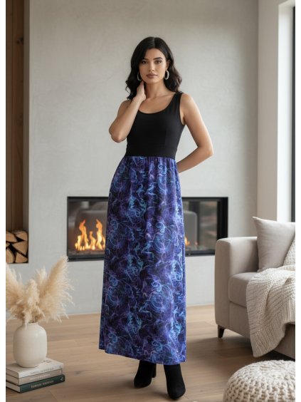 Šaty VIVIEN dlouhé modrý kouř