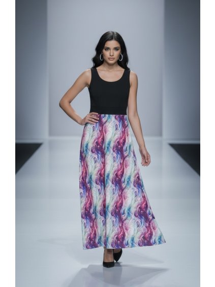 Šaty VIVIEN dlouhé duhové vlny