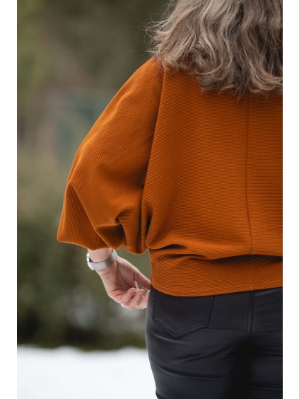 Mikina Netopýr žebro koňak