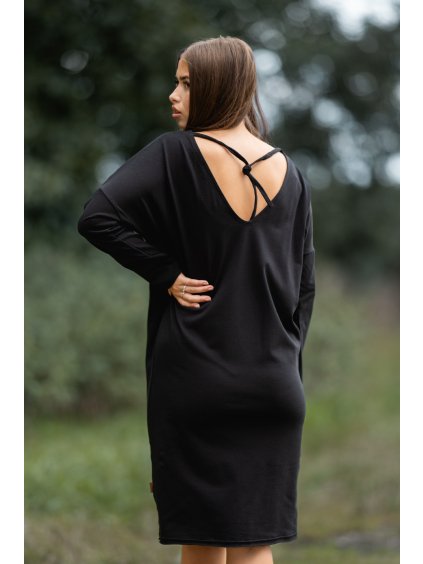 Šaty Samanta dlouhý rukáv černé