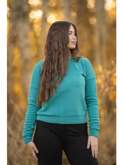 CROP+ mikina POPY tyrkysová