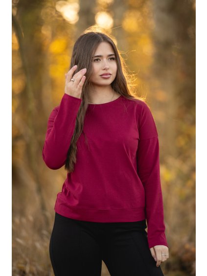 Tričko CROP+ DR bordó