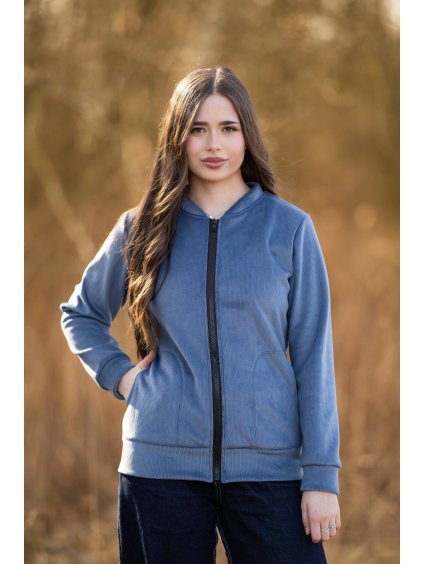 Bomber KALI manšestrový šedomodrý