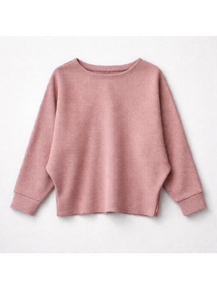 Mikina Netopýr 3D zaprášená růžová