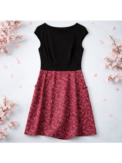 Šaty SYLVA kvítka bordó