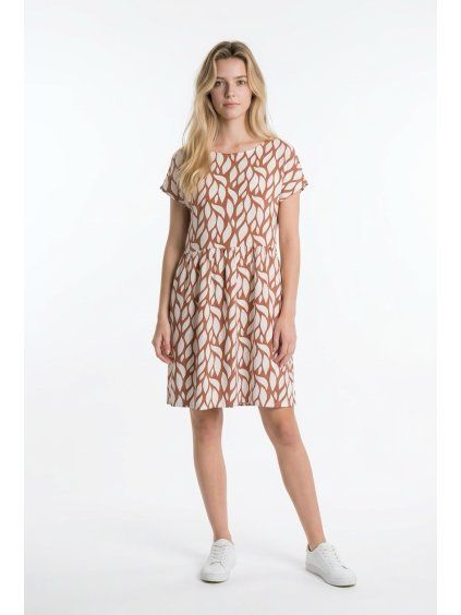 Šaty Marcela hnědé listy