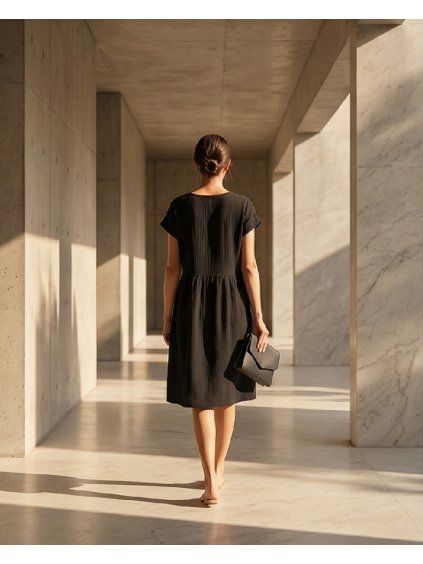Šaty Marcela černá mušelín