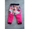 98 Soft kalhoty květy + fuchsiová
