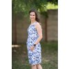 Šaty Elegance modré květy