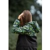 Parka KOMBI zelené listy + černá