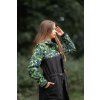 Parka KOMBI zelené listy + černá