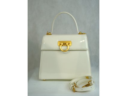 Dámská lakovaná kabelka Toscana bílá
