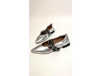 Dámské baleríny stříbrné