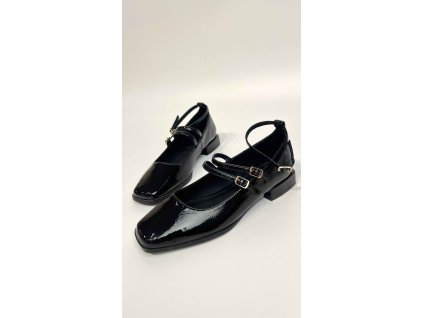 Dámské lakované baleríny černé