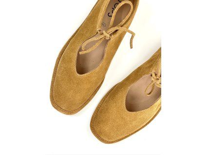 Dámské baleríny Top3 hnědé semiš
