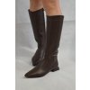 Dámské kozačky Ezzio čokoládové bez podpatku