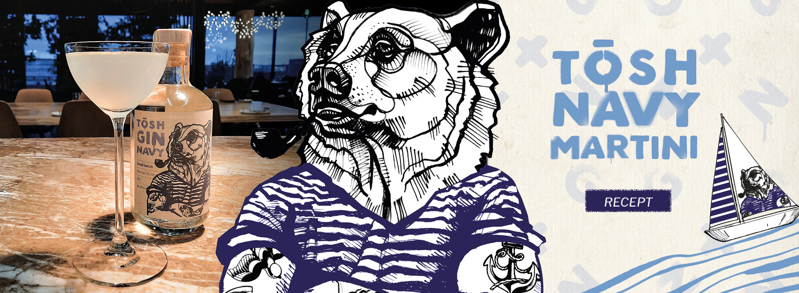 TOSH GIN NAVY strength - recept na martini na IG