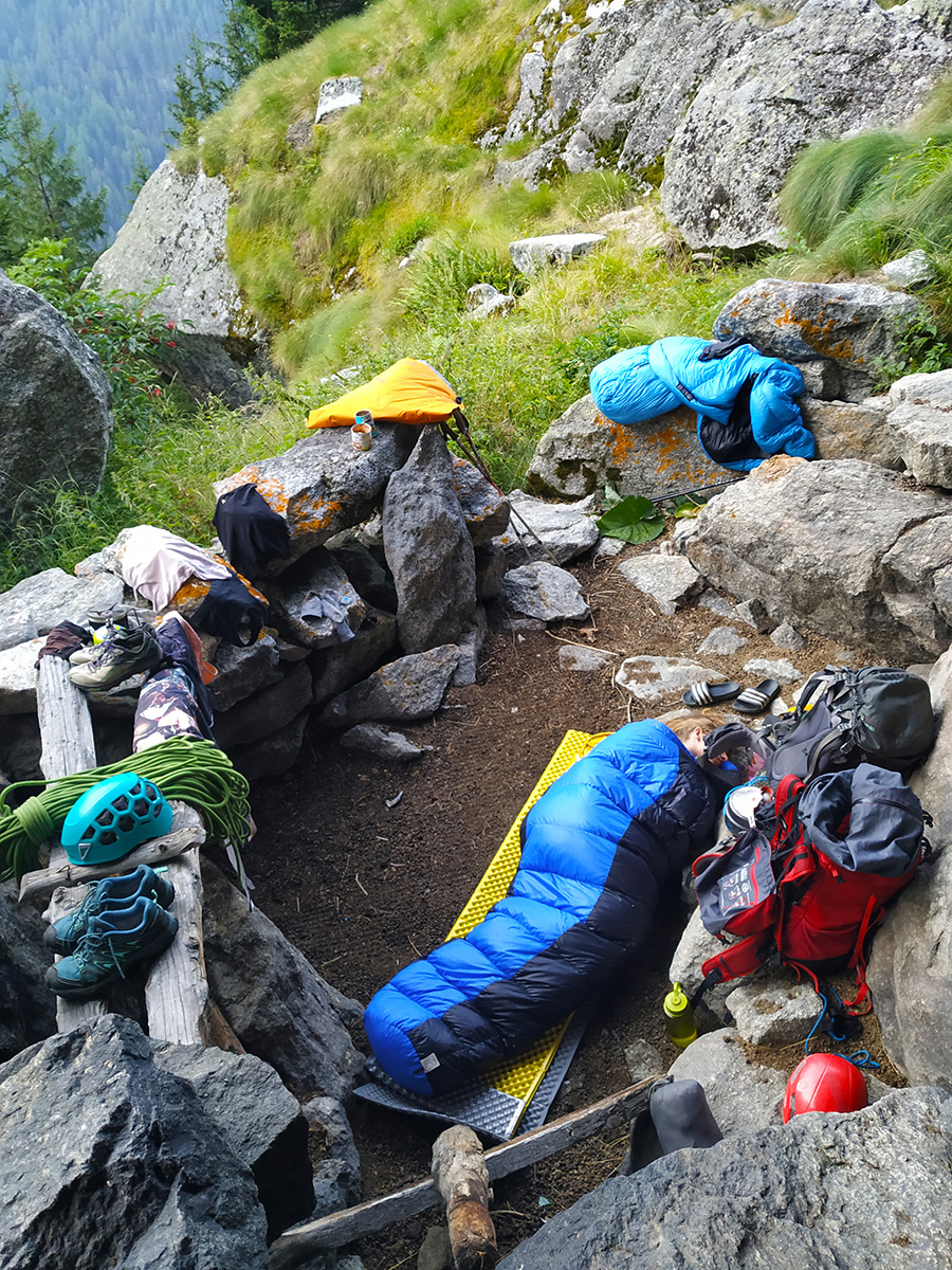 Zázračný bivak při cestě do Val Torrone