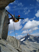 Andrejka a Monte Disgrazia_slaneni z Punta Ferrario
