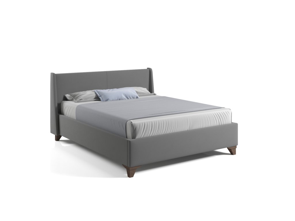 Čalouněná postel 160x200 šedá, s úložným prostorem LOREN
