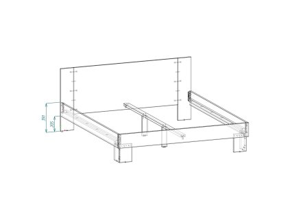 16722 2 postel s nocnimi stolky a komodou sonoma bila lesi 160x200
