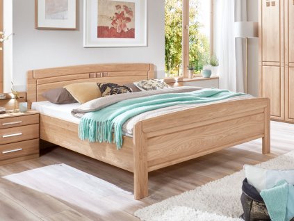 CORTINA 23988 17 bearMW Eiche tm DTS250cm,mit.1Spi Bett 180x200cm Naka 2,5SK mit Quadrate am Bett