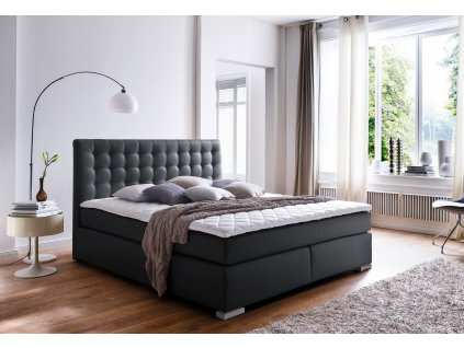 27154 postel boxspring cerna 180x200 cm eko kuze