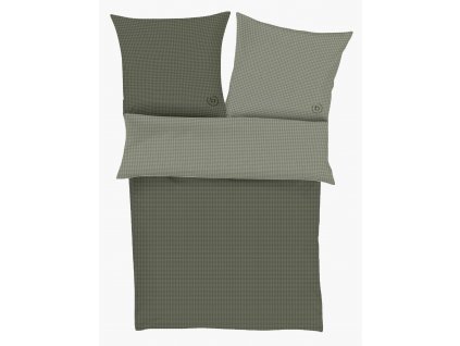 Oboustranné povlečení z makosaténu, v odstínech zelené a olivové, 140x200 cm1