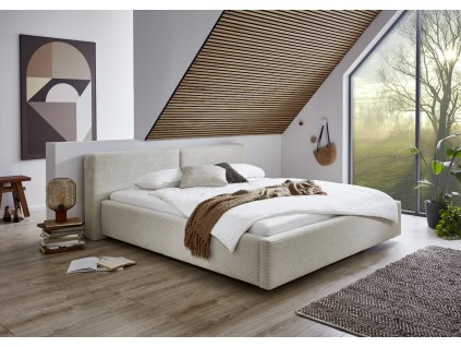 Dvoulůžková čalouněná postel 180x200, bežová