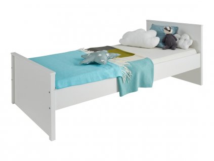 Dětská postel THEBÉ 90x200 cm; bílá (VARIANTA S VÝSUVNOU PLOCHOU)