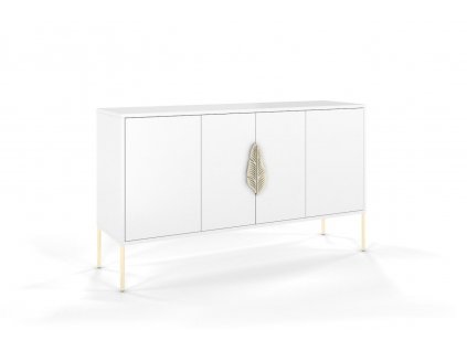 komoda MALU white chest of drawers with golden accessories4