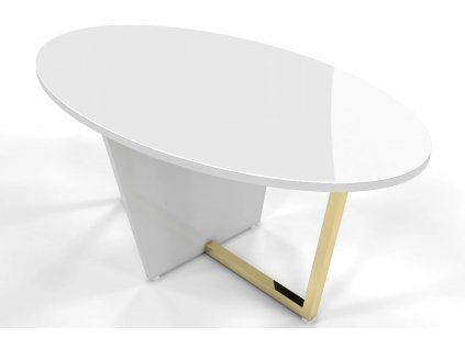 Konferenční stolek skleněný ROGER, bílý6