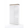Moderní šatní skříň ROMINA s LED osvětlením, bílá/masiv