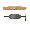Konferenční stolek oválný GLADYS, černý / dub - z boku
