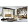 LIDO 28048 15 Eiche tm FKTS 300cm m.PPT+Bel Front Glas Magnolie,mittig 2 SK 200cm Bett m.Polster KT,180x200cm,H48cm m.SK schwebende Nakas H48cm m.Hängeschrank Kopie