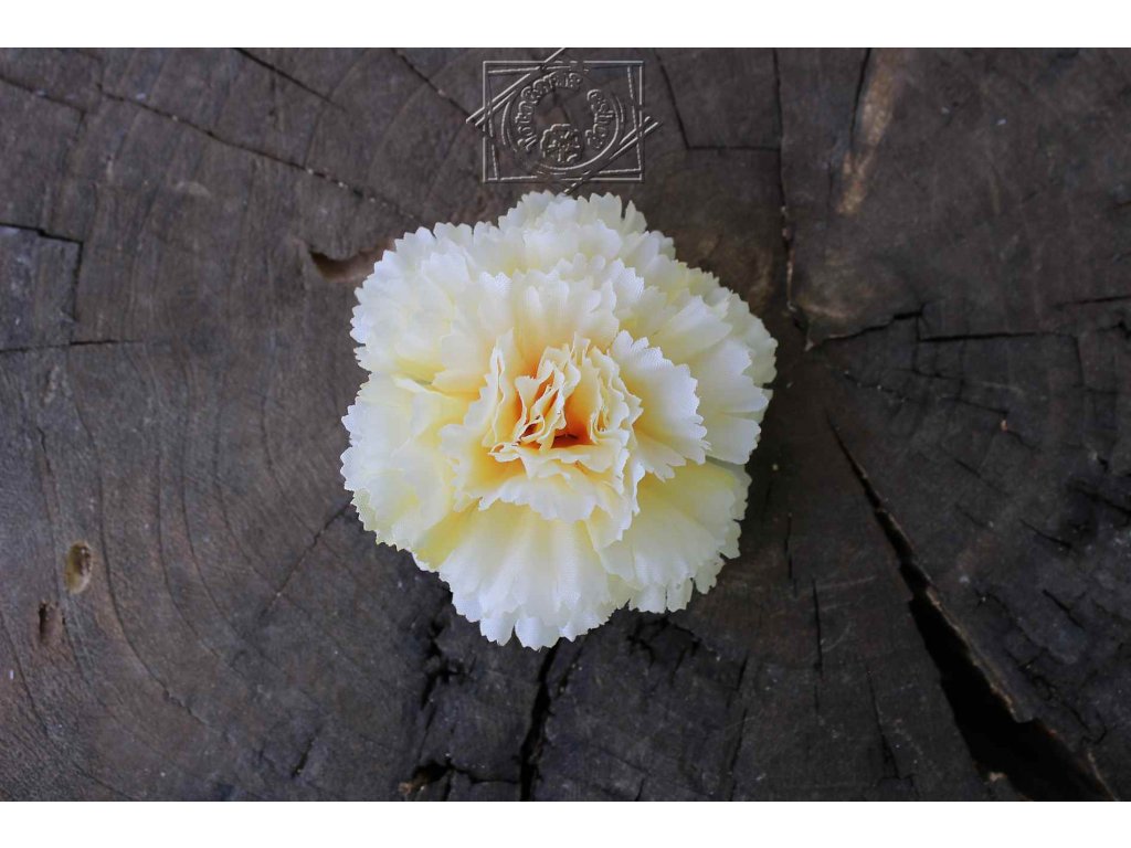 Hlavička kvetu karafiát 7cm vanilková - dekorácia