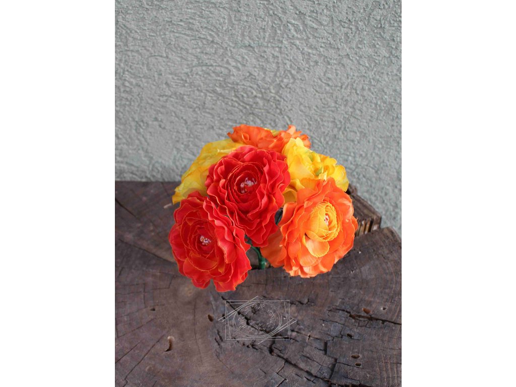 Kytica ruží 17cm, pestrá - dekorácia