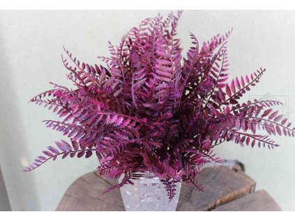 Papraď fialová 40cm, vosková úprava - bezúdržbová dekorácie