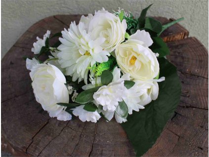 Dušičky - kytica gerbera, ruža 45cm - dekorácia