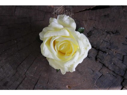 Hlavička  ruže žltá 10cm, hlavovina - dekorácia