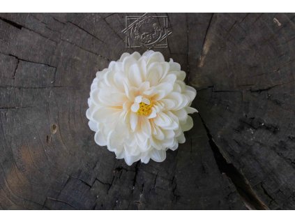 Hlavička kvetu dahlia 10cm biela - dekorácia
